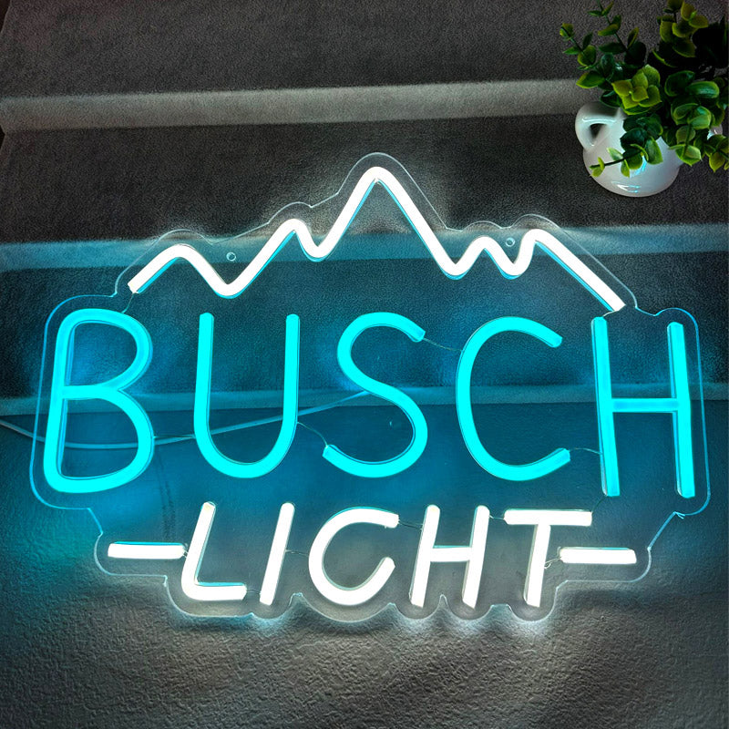 Busch Light Neon Sign – USB-Powered Modern LED Wall Light for Home, Bar, Party & Store Decor – Unique Ambient Lamp for Bedroom, Lounge or Commercial Use