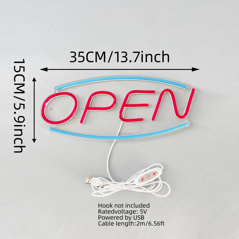 USB powered open sign neon light LED store logo wall light new night neon light suitable for bar store cafe outdoor decoration bedroom lighting