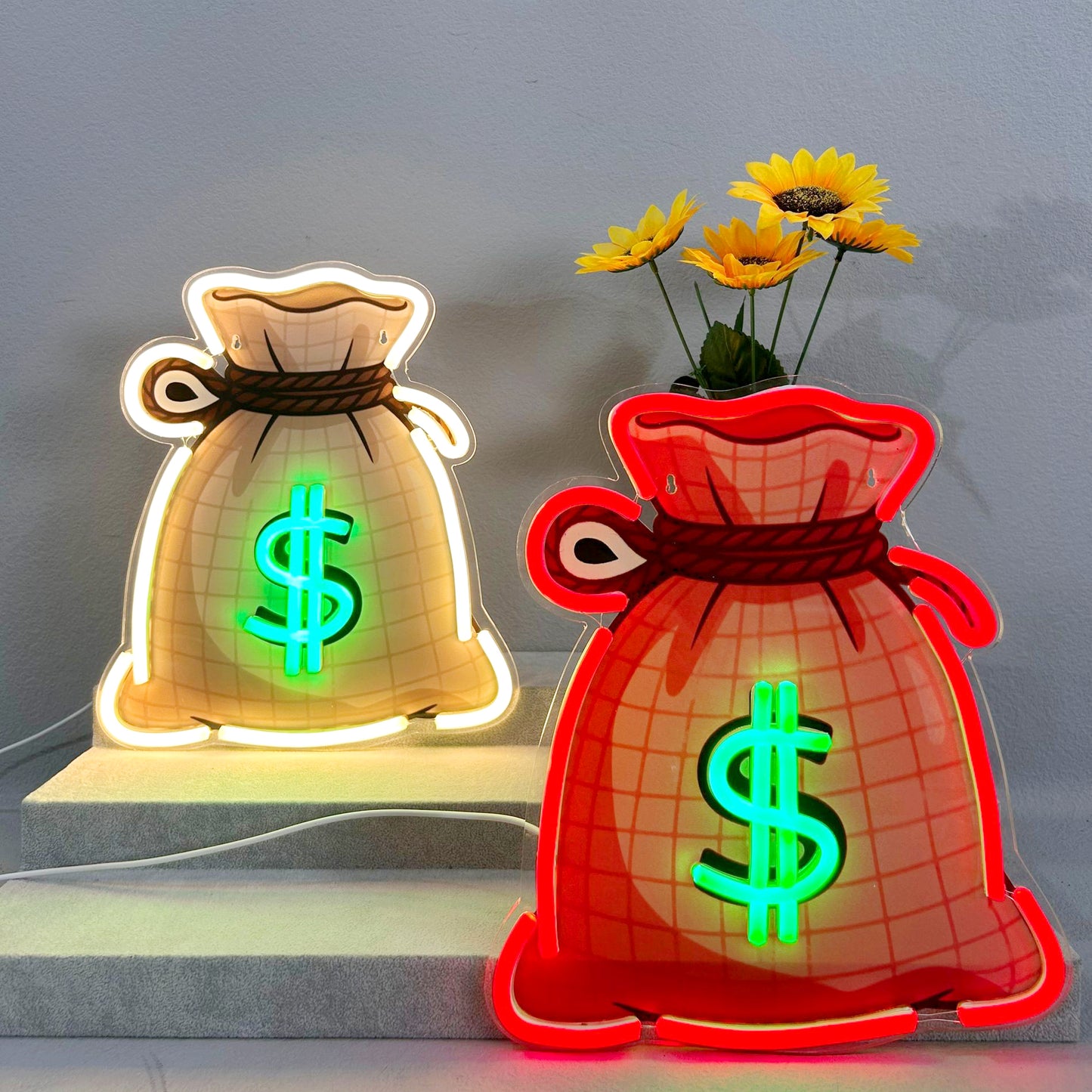 Money Bag Shaped Neon Light USB Powered Creative Decorative Wall Lamp, Ideal for Home Parties and Festivals, LED Lighting for Festive Occasions