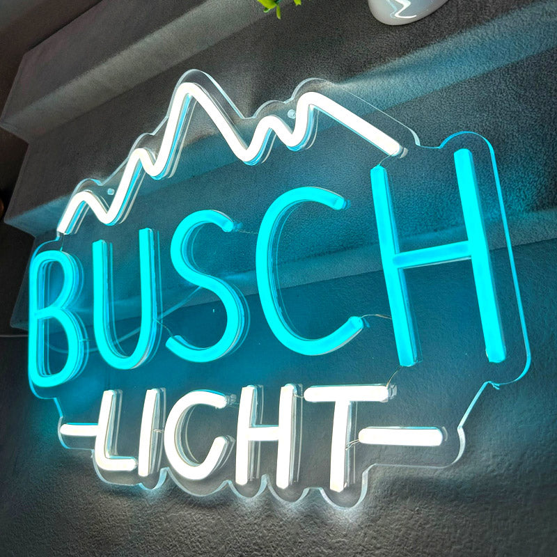 Busch Light Neon Sign – USB-Powered Modern LED Wall Light for Home, Bar, Party & Store Decor – Unique Ambient Lamp for Bedroom, Lounge or Commercial Use