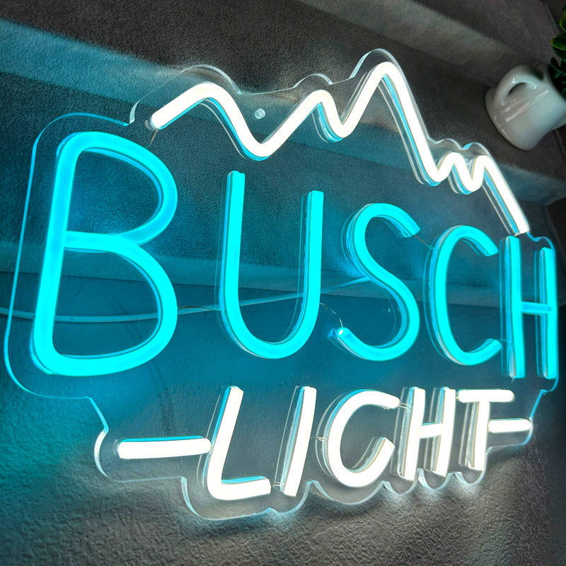 Busch Light Neon Sign – USB-Powered Modern LED Wall Light for Home, Bar, Party & Store Decor – Unique Ambient Lamp for Bedroom, Lounge or Commercial Use